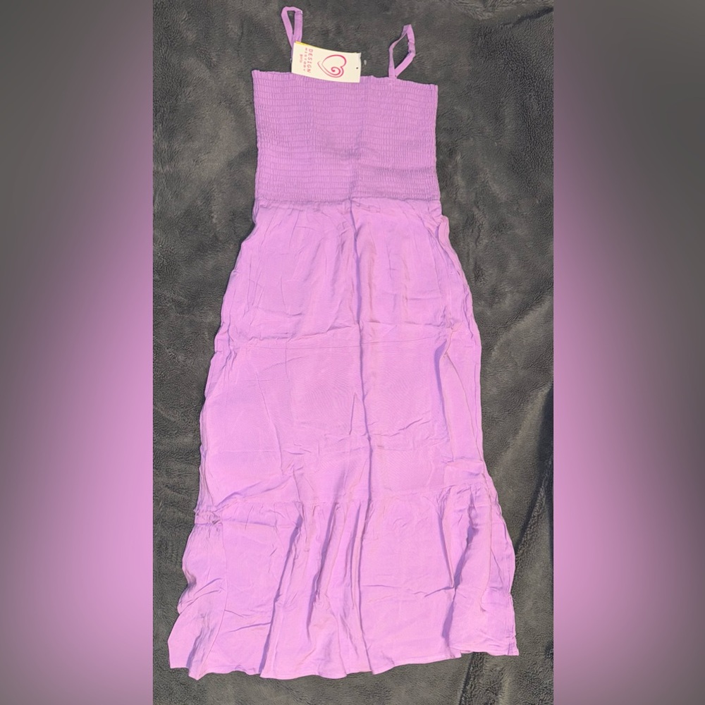 Design History Lavender Smocked Maxi Dress, Size L